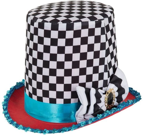 Mad Hatter Chequered Stovepipe Hat