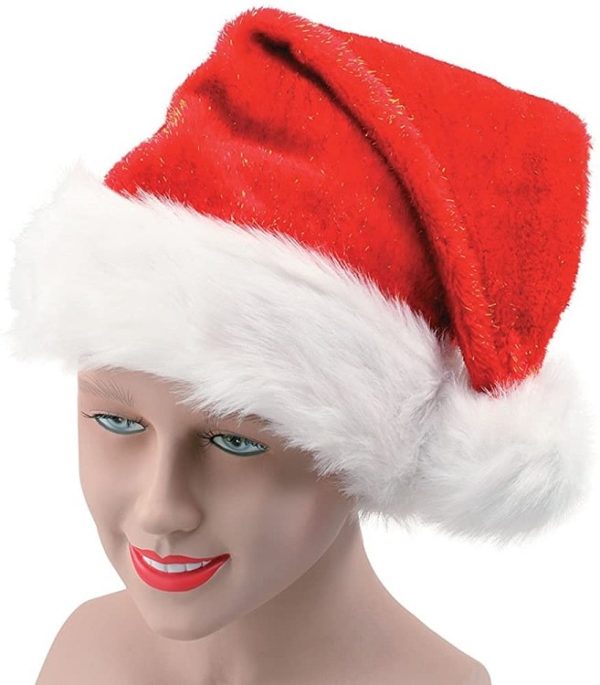 Santa Plush Glitter Hat
