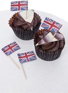 Union Jack Vintage Style Cake Toppers
