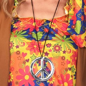 Hippie Peace Sign Necklace Medallion