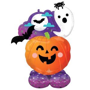 Spooky Ghost and Pumpkin AirLoonz Foil Balloon