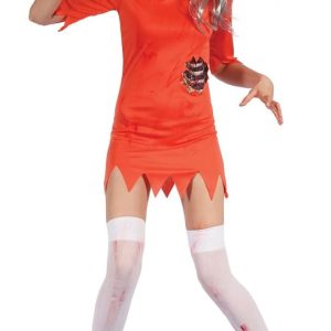 Womens Zombie Prisoner Orange Costume