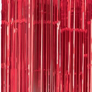 Door Shimmer Curtain Apple Red