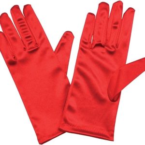 Adult Red Satin Gloves