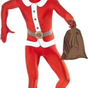 Mens Santa Second Skin Costume Medium