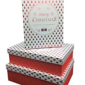 Merry Christmas Printed Set of Gift Boxes