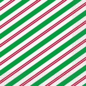 Christmas Striped Design Napkins pack of 16