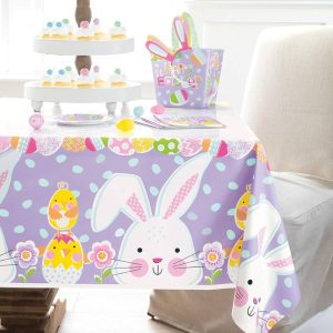 Easter Bunny Themed Plastic Table Cover